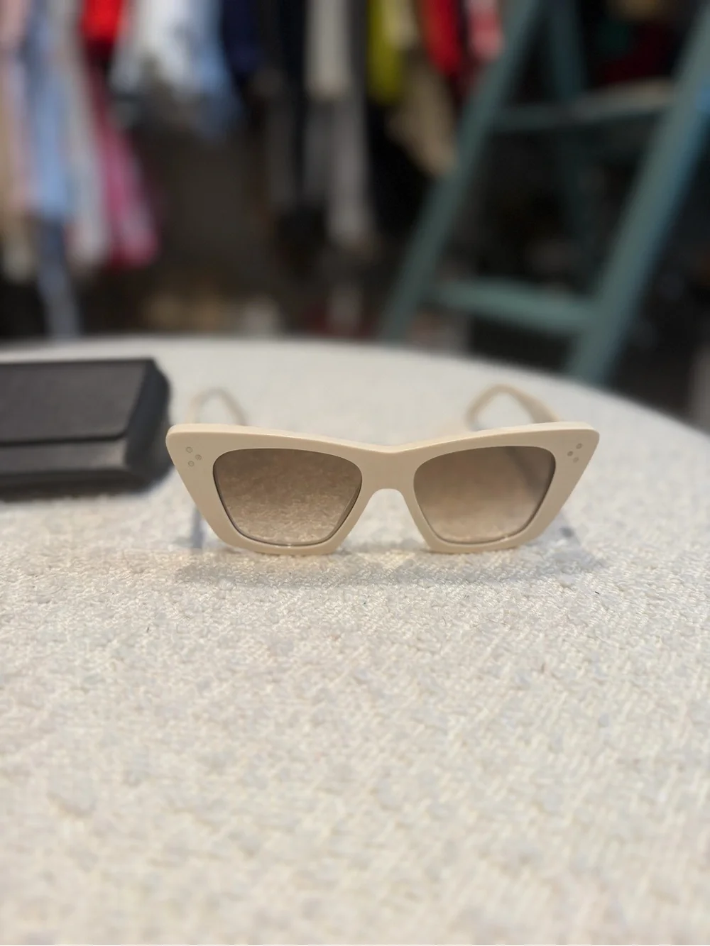 Celine Cream/Ivory Cat-Eye Sunglasses - CL401871 25f with Brown Gradient Lense